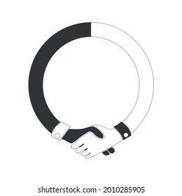 Handshake circle vector icon. Stock vector illustration