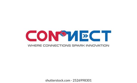 Handshake Concept Connect Logo Design in White Isolated Background