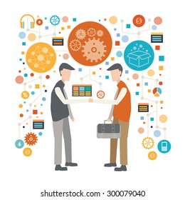 Handshake concept design,on clean background,business concept,clean vector
