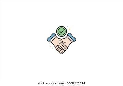 Handshake concept icon in trendy flat style isolated on white background. Handshake concept symbol. Vector illustration