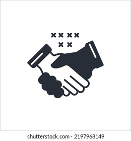 handshake concept line icon. Simple element illustration. handshake concept outline symbol design.