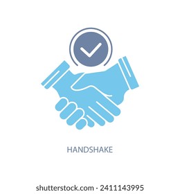 handshake concept line icon. Simple element illustration. handshake concept outline symbol design.