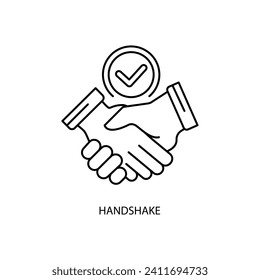 handshake concept line icon. Simple element illustration. handshake concept outline symbol design.