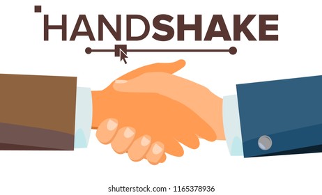 Handshake Concept Vector. Happy Partnership. Success Deal. Financial Technology. Flat Illustration