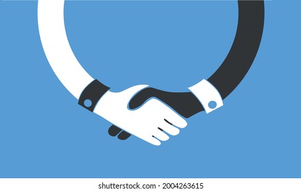 Icono vector de concepto de apretón de manos. Ilustración vectorial de acciones