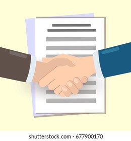 Handshake. Conclusion of the contract. Two hands doing a handshake, business concept