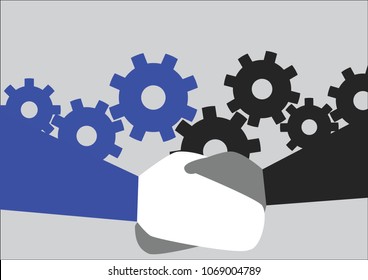 Handshake to connection two business, business concept.