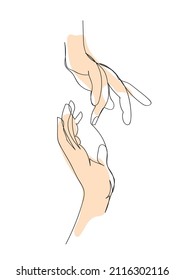Handshake continuous line drawing. minimalist