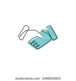 Handshake continuous line vector icon