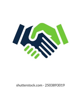 handshake cooperation logo vector illustration template design