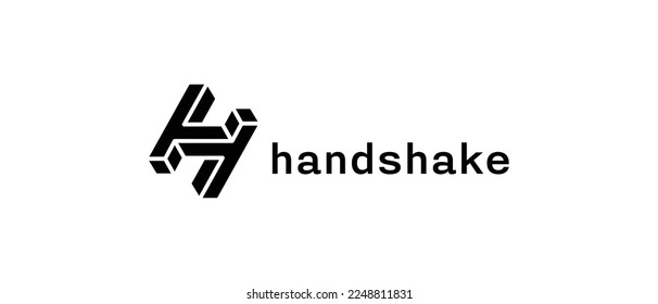 Handshake cryptocurrency HNS Token, Cryptocurrency logo on isolated background with text.