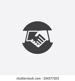 Handshake cut identity template icon design element