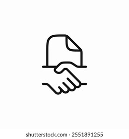 handshake deal contract document icon sign vector