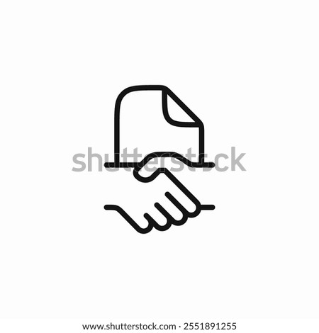 handshake deal contract document icon sign vector
