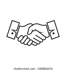 handshake and deal icon lined vector