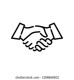 Handshake deal icon related to business agreement logo. Handshake clip art for web design