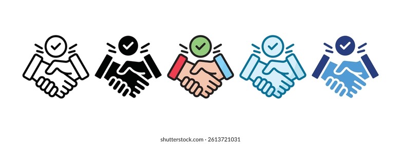 Handshake Deal Icon Set Multiple Style Collection