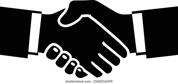 Handshake and Deal Icon Silhouette With Business Partnership vector and logo