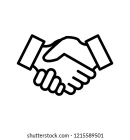 Handshake Deal Isolated Icon Black And White Vector Graphic.