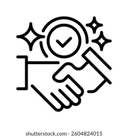 Handshake Deal line icon. linear style sign for mobile concept and web design. Outline vector icon. Symbol, logo illustration. Vector graphic