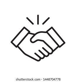 Handshake, Deal, Partnership Icon In Trendy Outline Style Design. Vector Graphic Illustration. Suitable For Website Design, Logo, App, And Ui. Editable Vector Stroke. EPS 10.