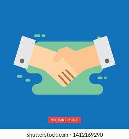 Handshake deal partnership modern flat business icon