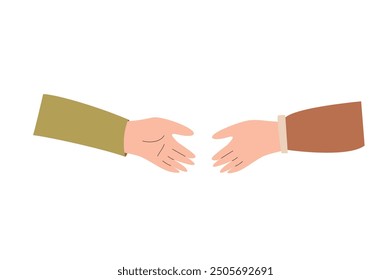 Handshake deal. Vector hand drawn illustration on white background.