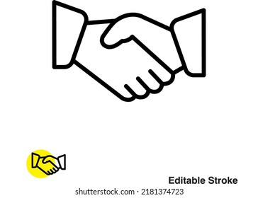 Handshake Deal Vector Line Icon