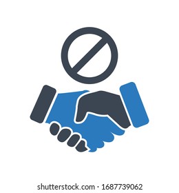 Handshake verweigerte Symbol-Vektorillustration Illustration