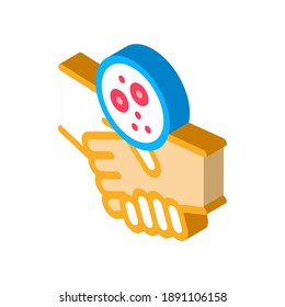 handshake dermatitis transmission icon vector. isometric handshake dermatitis transmission sign. color isolated symbol illustration