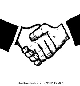 Handshake design over white  background vector illustration