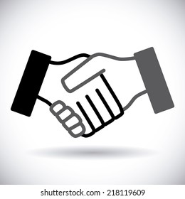 Handshake design over white background vector illustration