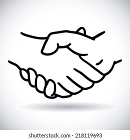 Handshake design over white  background vector illustration