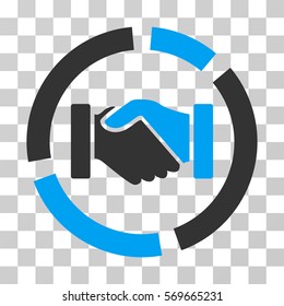 Handshake Diagram icon. Vector illustration style is flat iconic bicolor symbol, blue and gray colors, transparent background. Designed for web and software interfaces.