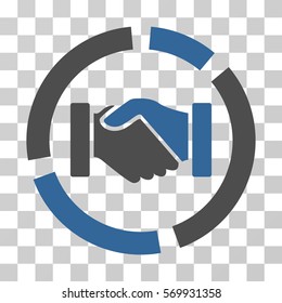 Handshake Diagram icon. Vector illustration style is flat iconic bicolor symbol, cobalt and gray colors, transparent background. Designed for web and software interfaces.