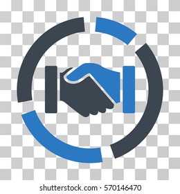 Handshake Diagram icon. Vector illustration style is flat iconic bicolor symbol, smooth blue colors, transparent background. Designed for web and software interfaces.
