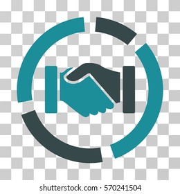 Handshake Diagram icon. Vector illustration style is flat iconic bicolor symbol, soft blue colors, transparent background. Designed for web and software interfaces.