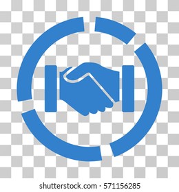 Handshake Diagram icon. Vector illustration style is flat iconic symbol, cobalt color, transparent background. Designed for web and software interfaces.