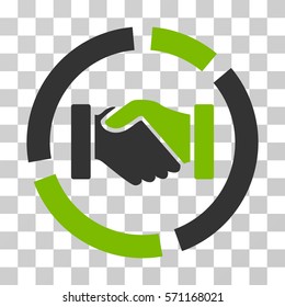 Handshake Diagram icon. Vector illustration style is flat iconic bicolor symbol, eco green and gray colors, transparent background. Designed for web and software interfaces.