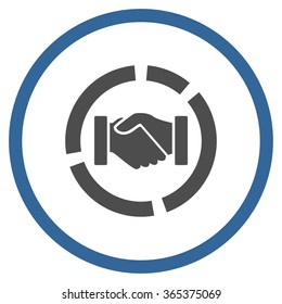Handshake Diagram vector icon. Style is bicolor flat circled symbol, cobalt and gray colors, rounded angles, white background.