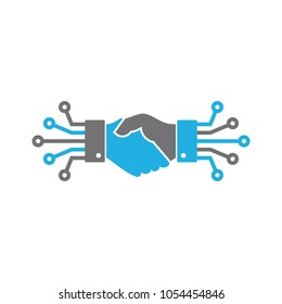 Handshake Digital Logo Icon Design