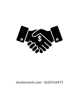 A handshake with a dollar sign, symbolizing the closing of a business deal or transaction