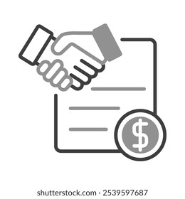 Handshake with Dollar Symbol Representing Agreements. Financial Transactions and Business Deals