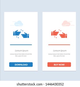 Handshake, Done, Ok, Business  Blue and Red Download and Buy Now web Widget Card Template