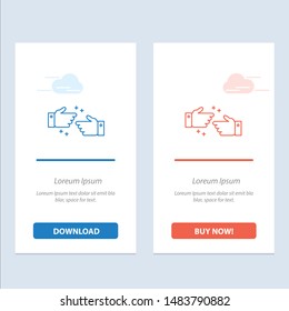 Handshake, Done, Ok, Business  Blue and Red Download and Buy Now web Widget Card Template