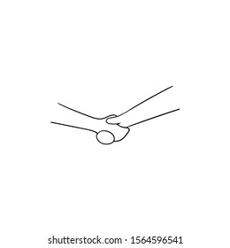handshake doodle icon vector hand drawing 