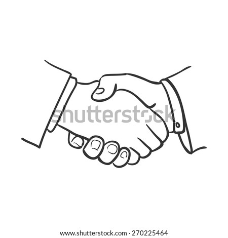 handshake doodle sketch illustration, excellent vector illustration, EPS 10