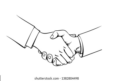 Handshake Drawn By Hand Sketch Business Stock Vector (Royalty Free