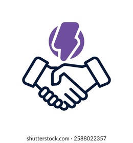 handshake dual tone icon. vector icon for your website, mobile, presentation, and logo design.