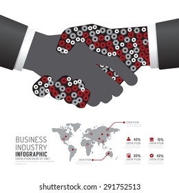 Handshake eco deal concept with hand leaf  and flower / can be used for infographics /graphic or website layout vector.